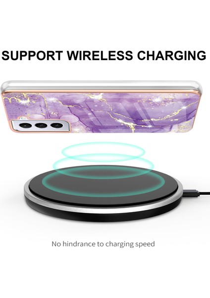 Imd Iml Electroleating Mermer Desen Kabuğu Telefon Samsung Galaxy S21+5G-PURPLE 002 Için Geri Koruyucu (Yurt Dışından) modelleri