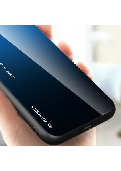 Renk Gradyan Tasarımı Kazanmaya Dayanıklı Temperli Cam Telefon Geri Koruma Samsung Galaxy S21 Fe-Pink/mor Için (Yurt Dışından)