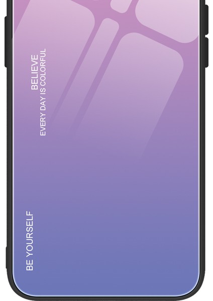 Renk Gradyan Tasarımı Kazanmaya Dayanıklı Temperli Cam Telefon Geri Koruma Samsung Galaxy S21 Fe-Pink/mor Için (Yurt Dışından)