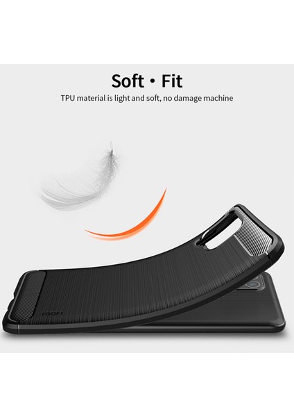 Samsung Galaxy A22 4g (Ab Versiyonu) Için Fırçalanmış Karbon Fiber Tasarımı Esnek Iyi Korunmuş Tpu Kapak Kasası (Yurt Dışından)
