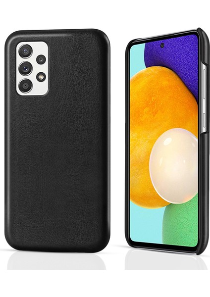 Retro Çılgın At Dokusu Iş Pu Deri Sert Pc Samsung Galaxy A52 4G/5G/A52S 5g-Black Için (Yurt Dışından)