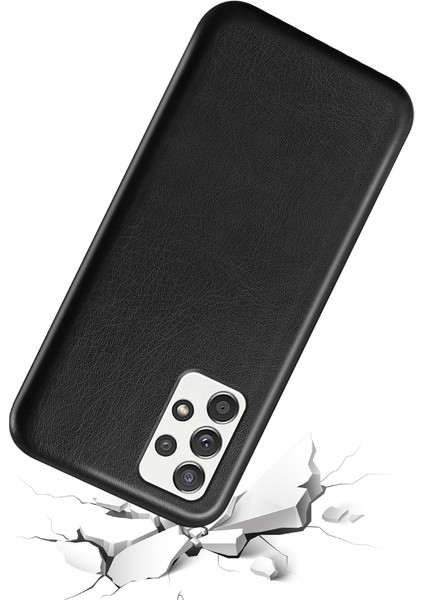 Retro Çılgın At Dokusu Iş Pu Deri Sert Pc Samsung Galaxy A52 4G/5G/A52S 5g-Black Için (Yurt Dışından)