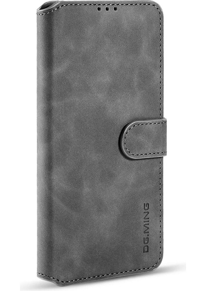 Retro Tarzı Tam Koruma Deri Cüzdan Standı Samsung Galaxy S21 Fe-Grey Için Telefon Kasası Kapağı (Yurt Dışından)