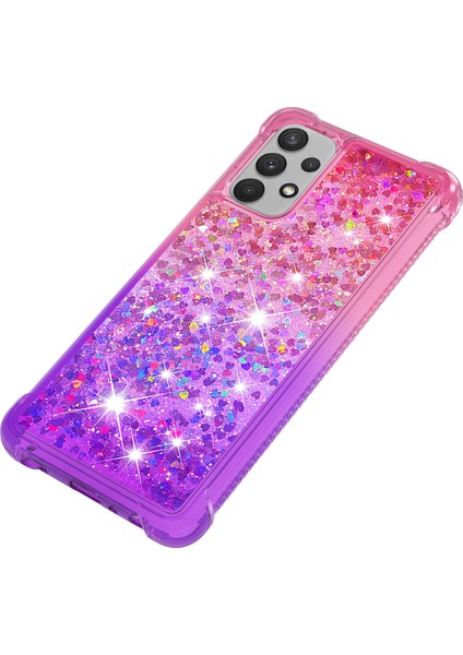 Samsung Galaxy A32 4g (Ab Versiyonu) Için Parıltılı Hareket Eden ve Şok Geçirmez Benzersiz Gradyanlı Renk Telefon Kasası -Pink/mor (Yurt Dışından) fırsatları