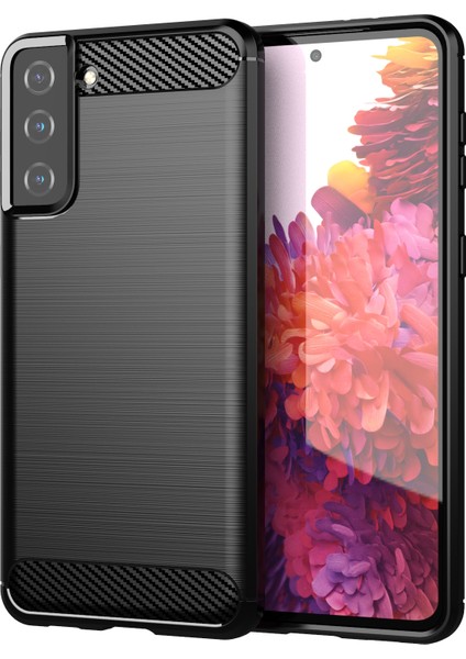 1.8mm Ultra Ince Yumuşak Tpu Kılıfı Isı Disipasyonu Samsung Galaxy S21+5G-BLACK Için Fırçalanmış Yüzeyli Telefon Kapağı (Yurt Dışından)