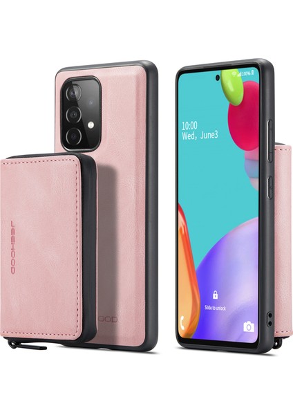 Samsung Galaxy A32 4g (Ab Versiyonu) Için Fermuar Kapanma Cüzdanı ile Manyetik Çıkarılabilir 2'si 1 Arada Zarif Deri Hibrit Kasa (Yurt Dışından)