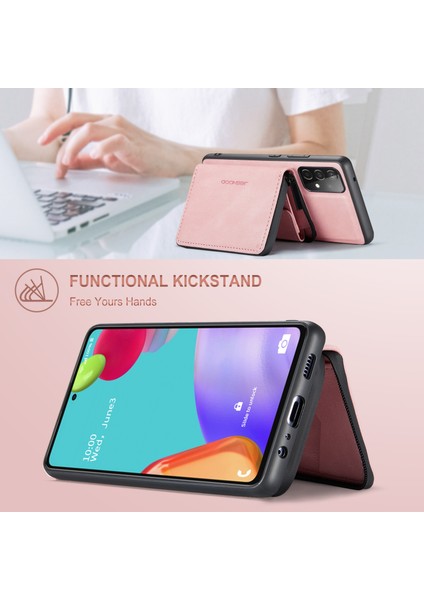 Samsung Galaxy A32 4g (Ab Versiyonu) Için Fermuar Kapanma Cüzdanı ile Manyetik Çıkarılabilir 2'si 1 Arada Zarif Deri Hibrit Kasa (Yurt Dışından)
