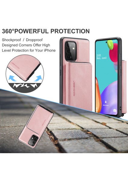 Samsung Galaxy A32 4g (Ab Versiyonu) Için Fermuar Kapanma Cüzdanı ile Manyetik Çıkarılabilir 2'si 1 Arada Zarif Deri Hibrit Kasa (Yurt Dışından)