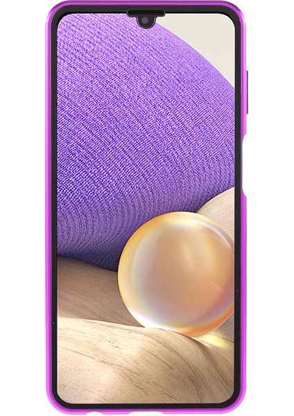 Manyetik Adsorpsiyon Metal Çerçevesi+Samsung Galaxy A32 5G/M32 5g-Mor Için Çift Taraflı Ultra Net Temperli Cam Telefon Kabuğu (Yurt Dışından)