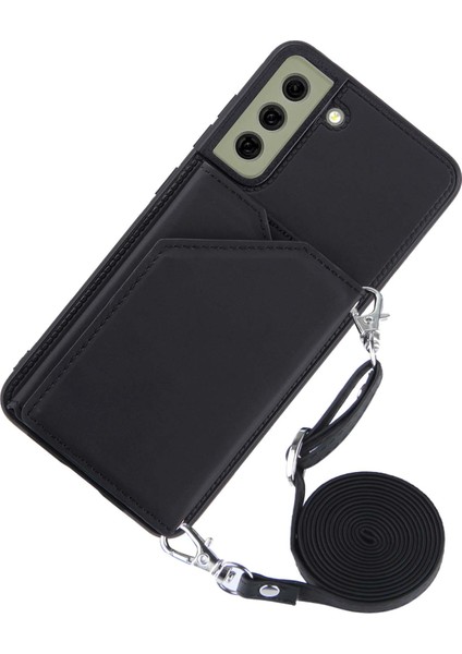Tpu Skin Touch Hisset Stand Kabuk Kartı Tutucu Samsung Galaxy S21 Fe-Black Için (Yurt Dışından)