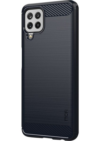 Samsung Galaxy A22 4g (Ab Versiyonu) Için Fırçalı Karbon Fiber Tasarımı Esnek Iyi Korunmuş Tpu Kapak Kılıfı-Blue (Yurt Dışından)