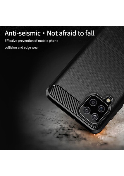 Samsung Galaxy A22 4g (Ab Versiyonu) Için Fırçalı Karbon Fiber Tasarımı Esnek Iyi Korunmuş Tpu Kapak Kılıfı-Blue (Yurt Dışından)