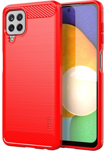 Samsung Galaxy A22 4g (Ab Versiyonu) Için Fırçalı Karbon Fiber Tasarımı Esnek Iyi Korunmuş Tpu Kapak Kılıfı (Yurt Dışından)