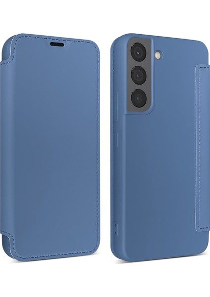 Samsung Galaxy S22+5G Cilt Touch Hissed Hisset Sıvı Silikon Kılıf Anti-Fall Cep Telefonu Kapak Sapfire (Yurt Dışından)