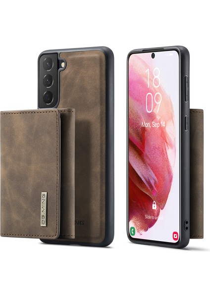 Samsung Galaxy S22 Için 5g Destek Kablosuz Şarj Çıkarılabilir 2-1 Direk Cüzdan Manyetik Telefon Case-Coffee (Yurt Dışından)