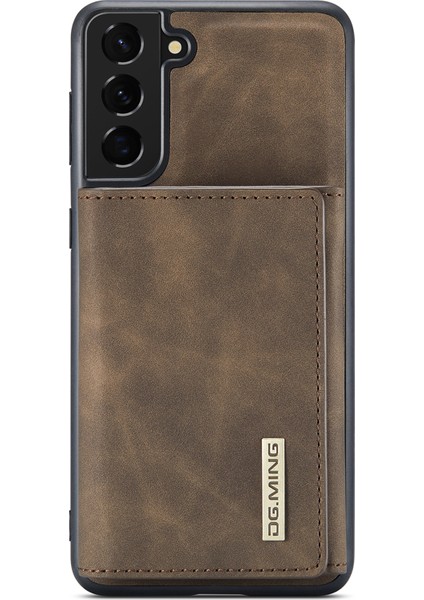 Samsung Galaxy S22 Için 5g Destek Kablosuz Şarj Çıkarılabilir 2-1 Direk Cüzdan Manyetik Telefon Case-Coffee (Yurt Dışından)