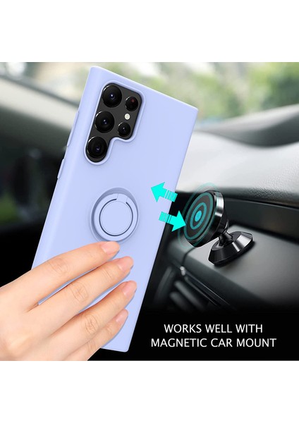 Samsung Galaxy S22 Ultra 5g Parmak Kickstand Tasarım Anti-Slatch Anti-Cratch Seat Renk Sıvı Silikon Cep Telefon Kılıfı Kapak-Blackish Green (Yurt Dışından) fırsatları