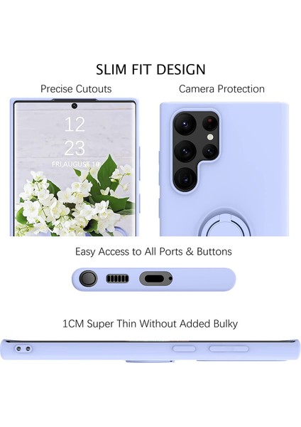 Samsung Galaxy S22 Ultra 5g Parmak Kickstand Tasarım Anti-Slatch Anti-Cratch Seat Renk Sıvı Silikon Cep Telefon Kılıfı Kapak-Blackish Green (Yurt Dışından) indirimleri