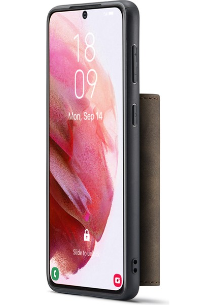 Samsung Galaxy S22 Için 5g Destek Kablosuz Şarj Çıkarılabilir 2-1 Direk Cüzdan Manyetik Telefon Case-Coffee (Yurt Dışından)