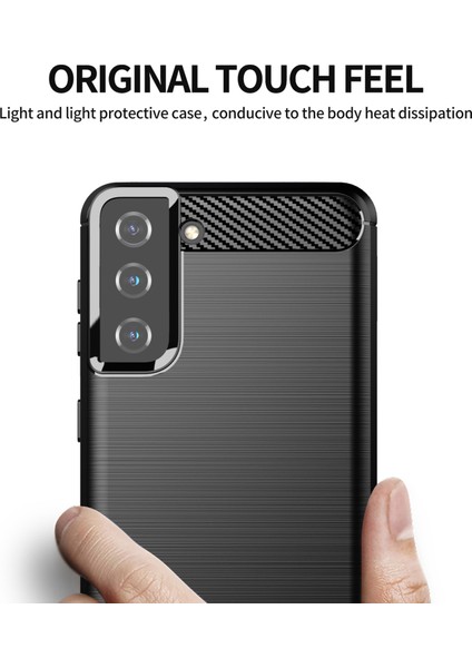 1.8mm Ultra Ince Yumuşak Tpu Kılıfı Isı Disipasyonu Samsung Galaxy S21+5G-KIRMIZI Için Fırçalanmış Yüzeye Sahip Telefon Kapağı (Yurt Dışından)
