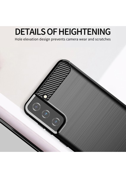1.8mm Ultra Ince Yumuşak Tpu Kılıfı Isı Disipasyonu Samsung Galaxy S21+5G-KIRMIZI Için Fırçalanmış Yüzeye Sahip Telefon Kapağı (Yurt Dışından)