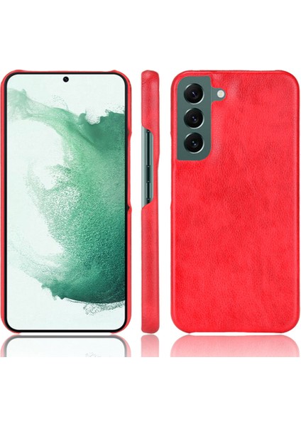 Samsung Galaxy S22+5G Çizik Dirençli Litchi Doku Pu Deri Kaplamalı Pc Telefon Kapağı Kılıf Kedisi (Yurt Dışından)