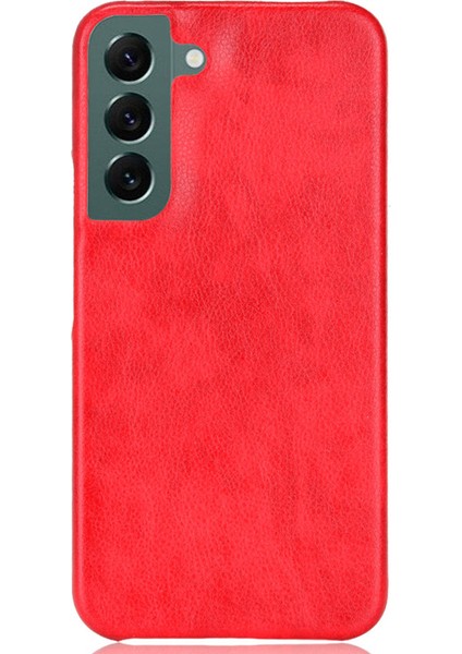 Samsung Galaxy S22+5G Çizik Dirençli Litchi Doku Pu Deri Kaplamalı Pc Telefon Kapağı Kılıf Kedisi (Yurt Dışından)
