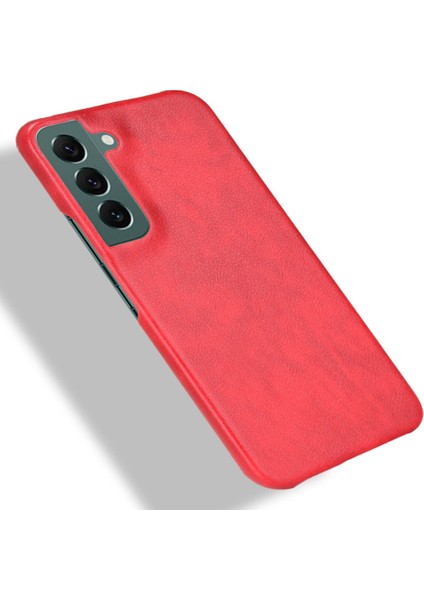 Samsung Galaxy S22+5G Çizik Dirençli Litchi Doku Pu Deri Kaplamalı Pc Telefon Kapağı Kılıf Kedisi (Yurt Dışından)