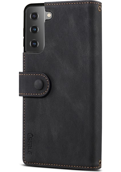 Samsung Galaxy S21 Fe 5g Telefon Kapağı Fermuarı Cep Ayarlanabilir Stand Cüzdan Çok Fonksiyonlu Cep Telefonu Kılıf (Yurt Dışından)
