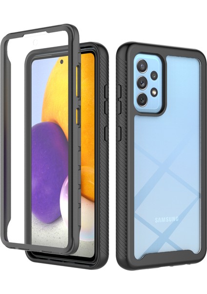 Samsung Galaxy A32 4g (Ab Versiyonu) Pc+Tpu+Pet Ekran Koruyucu Telefon Kılıfı Tam Koruma Kapağı Black (Yurt Dışından)