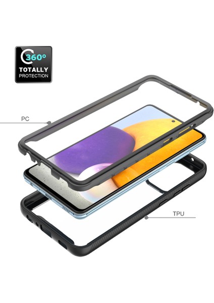 Samsung Galaxy A32 4g (Ab Versiyonu) Pc+Tpu+Pet Ekran Koruyucu Telefon Kılıfı Tam Koruma Kapağı Black (Yurt Dışından)