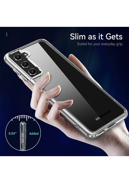 Samsung Galaxy S21+5G Için Elektrokaplatma Şeffaf Hibrit Telefon Kapağı, Kalınlaştırılmış Köşeler Tpu+Pc Cep Telefon Aksesuarı (Yurt Dışından) fırsatları