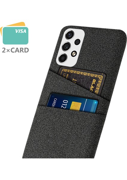 Samsung Galaxy A53 5g Anti-Drop Akıllı Telefon Kılıf Çanta Bezi Doku Çok Fonksiyonlu Çift Kart Yuvaları Bez+Pc Telefon Geri Kapak Black (Yurt Dışından) fiyatları