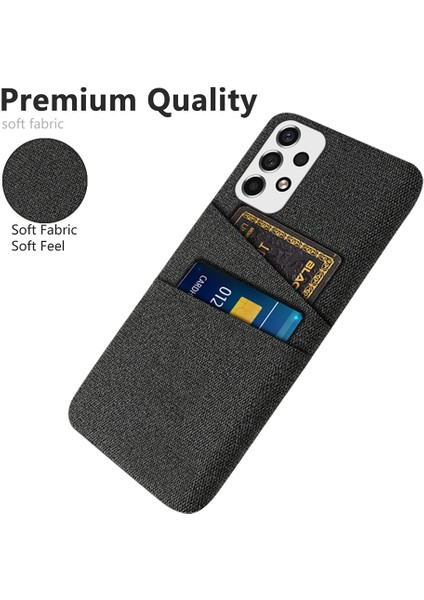 Samsung Galaxy A53 5g Anti-Drop Akıllı Telefon Kılıf Çanta Bezi Doku Çok Fonksiyonlu Çift Kart Yuvaları Bez+Pc Telefon Geri Kapak Black (Yurt Dışından) modelleri
