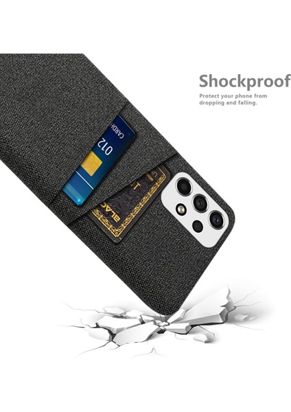 Samsung Galaxy A53 5g Anti-Drop Akıllı Telefon Kılıf Çanta Bezi Doku Çok Fonksiyonlu Çift Kart Yuvaları Bez+Pc Telefon Geri Kapak Black (Yurt Dışından) fırsatları