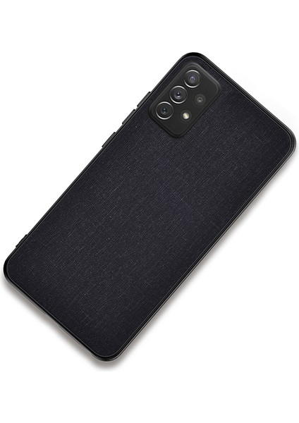 Samsung Galaxy A53 Için 5g Hafif Ince Bir Ek Bir Bez Doku Pu Deri Kaplama Hibrit Tpu+Pc Cep Telefonu Kılıf Black (Yurt Dışından)