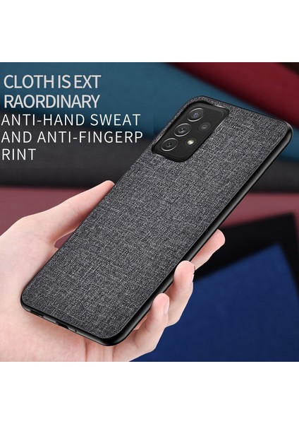 Samsung Galaxy A53 Için 5g Hafif Ince Bir Ek Bir Bez Doku Pu Deri Kaplama Hibrit Tpu+Pc Cep Telefonu Kılıf Black (Yurt Dışından)