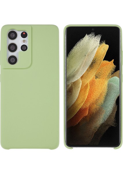 Samsung Galaxy S21 Ultra 5g Cep Telefonu Kapağı Katı Hal Silikon Cep Telefonu Koruyucu Yeşil (Yurt Dışından)