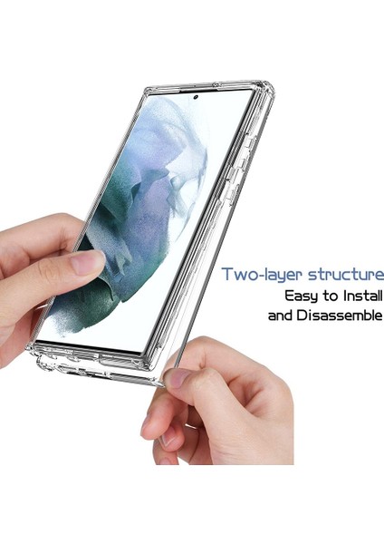 Samsung Galaxy S22 Ultra 5g Tam Koruma Şok Geçirmez Kapak 3-1 Arada Pc+Tpu Hibrit Scratch Dayanıklı Telefon Kılıfı Pet Ekranı Koruyucu-Doğru (Yurt Dışından)