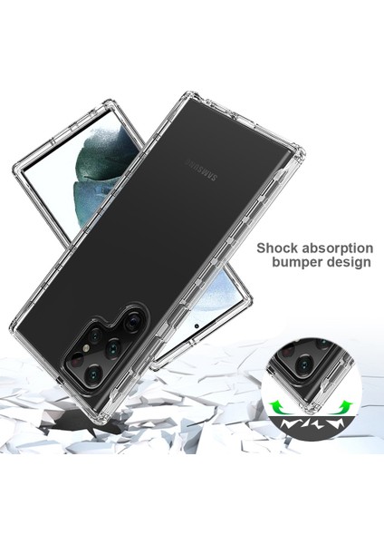 Samsung Galaxy S22 Ultra 5g Tam Koruma Şok Geçirmez Kapak 3-1 Arada Pc+Tpu Hibrit Scratch Dayanıklı Telefon Kılıfı Pet Ekranı Koruyucu-Doğru (Yurt Dışından)