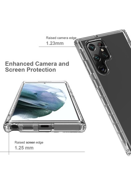 Samsung Galaxy S22 Ultra 5g Tam Koruma Şok Geçirmez Kapak 3-1 Arada Pc+Tpu Hibrit Scratch Dayanıklı Telefon Kılıfı Pet Ekranı Koruyucu-Doğru (Yurt Dışından)