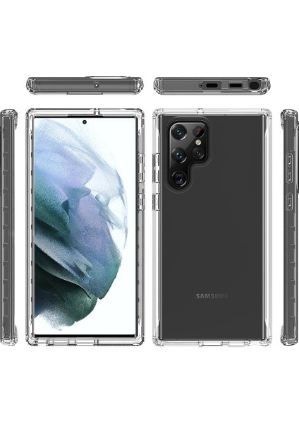 Samsung Galaxy S22 Ultra 5g Tam Koruma Şok Geçirmez Kapak 3-1 Arada Pc+Tpu Hibrit Scratch Dayanıklı Telefon Kılıfı Pet Ekranı Koruyucu-Doğru (Yurt Dışından)