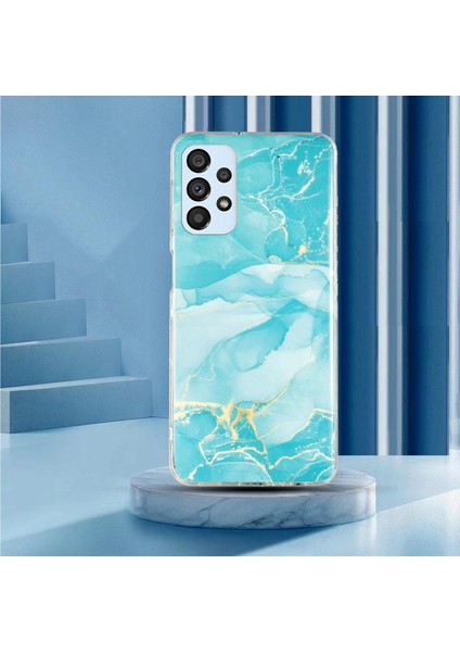 Samsung Galaxy A52 4G/A52 5G/A52S 5g Imd Tpu Tpu Tpu Geri Kapak Damla Geçirmez Mermer Desen Kılıf Yeşili (Yurt Dışından) modelleri