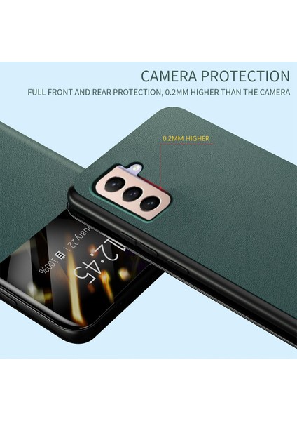 Samsung Galaxy S21 Fe 5g Kart Yuvası Folio Flip Telefon Kılıfı Pu Deri Görünüm Pencere Standı Kapak Black (Yurt Dışından)