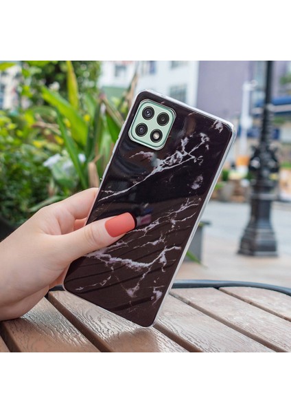 Samsung Galaxy A22 5g (Ab Versiyonu) Yumuşak Tpu Telefon Geri Kapak Imd Mermer Desen Koruyucu Case Black (Yurt Dışından) fırsatları