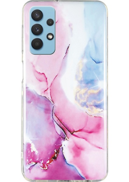 Samsung Galaxy A32 5g/galaxy M32 5g Imd Mermer Desen Yumuşak Tpu Kasa Telefon Damla Korozlu Arka Kapak Pembe/mavi (Yurt Dışından)