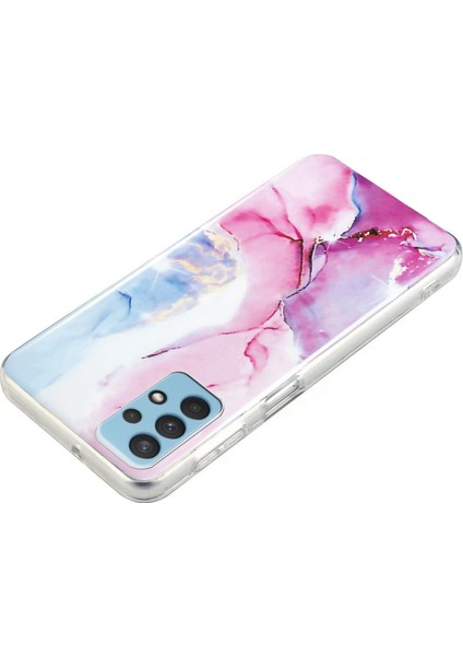 Samsung Galaxy A32 5g/galaxy M32 5g Imd Mermer Desen Yumuşak Tpu Kasa Telefon Damla Korozlu Arka Kapak Pembe/mavi (Yurt Dışından)
