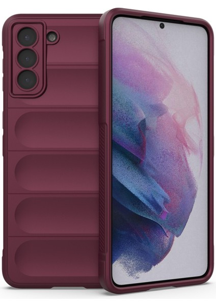 Samsung Galaxy S21+5G Sağlam Telefon Kılıfı Şok Geçirmez Yumuşak Tpu Koruyucu Kapak Kırmızısı (Yurt Dışından)