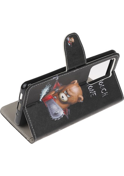 Desen Baskı Çapraz Doku Deri Cüzdan Telefon Samsung Galaxy S30 ULTRA/S21 Ultra Angry Bear Için Koruyucu Kılıf (Yurt Dışından) fırsatları