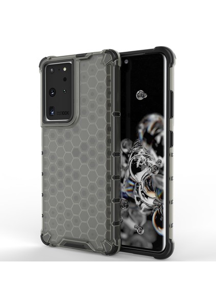 Samsung Galaxy S21 Ultra 5g-Black Için Petek Deseni Şok Geçirmez Tpu+Pc Combo Kılıf (Yurt Dışından)